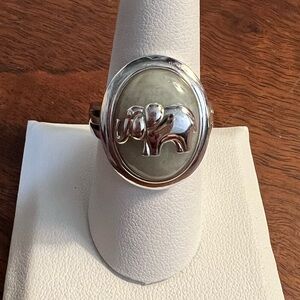 Ross-Simons Sterling Silver Jade Elephant Ring Size 9